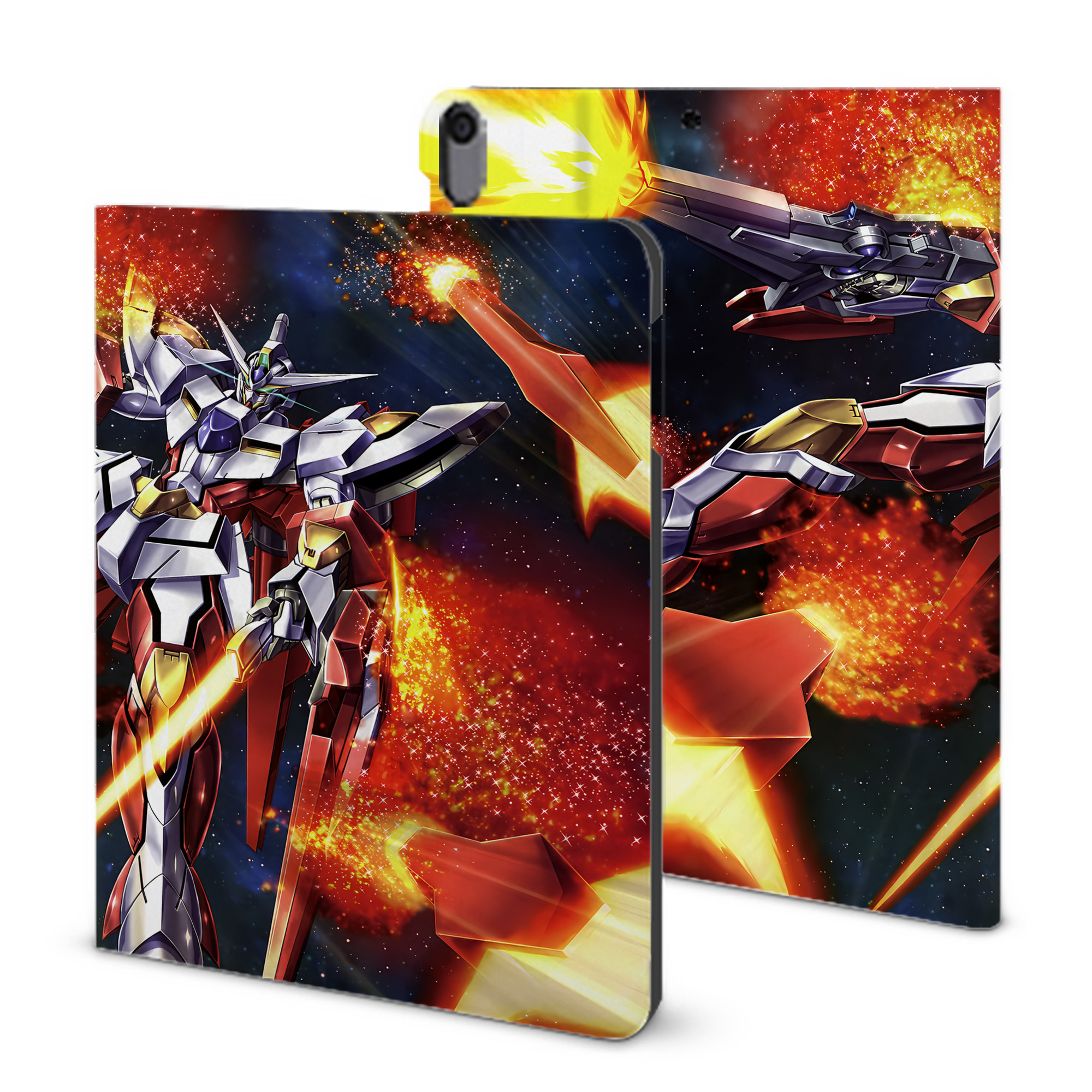 （画像用） 機動戦士ガンダム Mobile Suit Gundam IPad ケース ブック型 PUレザー TPU 耐衝撃 軽量 薄型 ペン収納なし 全面保護 IPad 各モデル対応